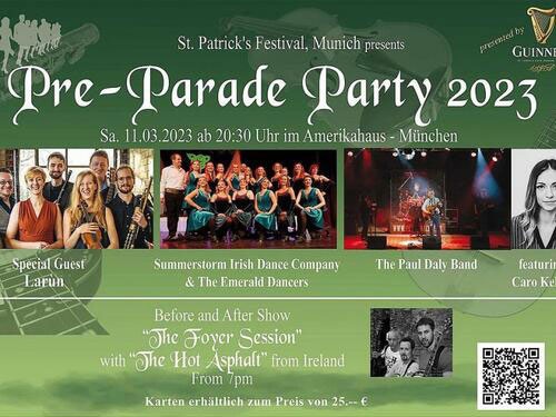 25. St. Patrick´s Day München Pre-Parade Party 2023 im Amerikahaus am 11.03.2023